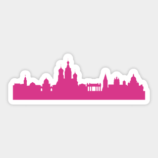 Saint Petersburg skyline pink Sticker